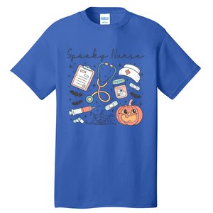 Spooky Nurse Icu Boo Crew Retro Halloween Costumes Gift Tall T-Shirt