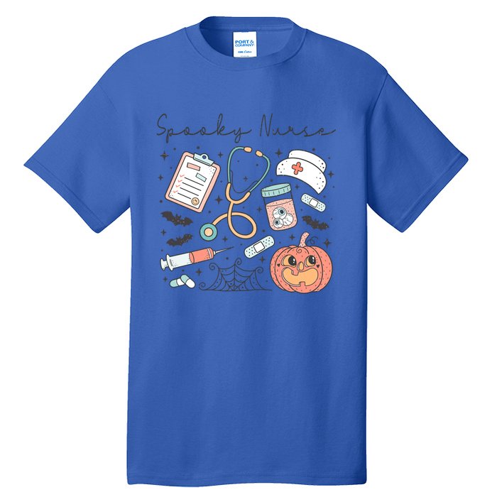 Spooky Nurse Icu Boo Crew Retro Halloween Costumes Gift Tall T-Shirt