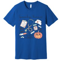 Spooky Nurse Icu Boo Crew Retro Halloween Costumes Gift Premium T-Shirt