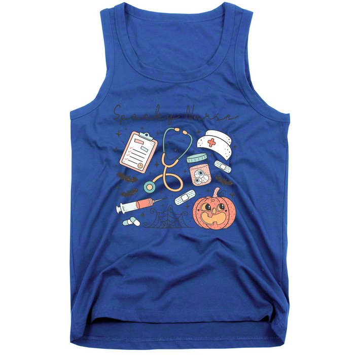 Spooky Nurse Icu Boo Crew Retro Halloween Costumes Gift Tank Top