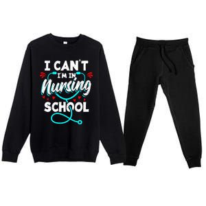 Student Nurse I Cant Im In Nursing School Gift Premium Crewneck Sweatsuit Set