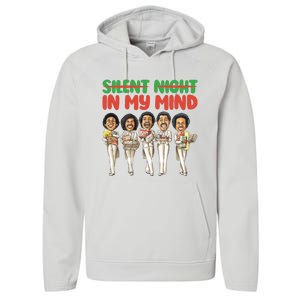 Silent Night In My Mind Black African American Christmas Performance Fleece Hoodie