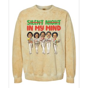 Silent Night In My Mind Black African American Christmas Colorblast Crewneck Sweatshirt