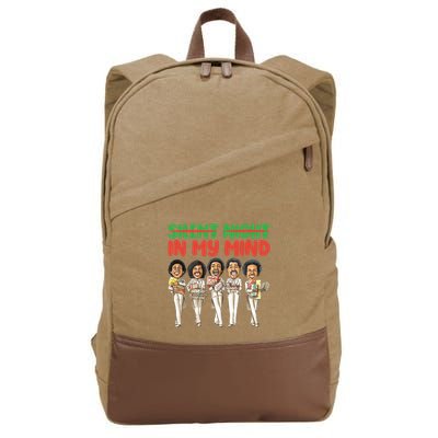 Silent Night In My Mind Black African American Christmas Cotton Canvas Backpack