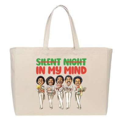 Silent Night In My Mind Black African American Christmas Cotton Canvas Jumbo Tote