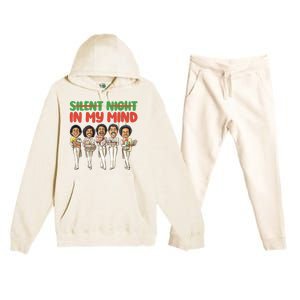 Silent Night In My Mind Black African American Christmas Premium Hooded Sweatsuit Set