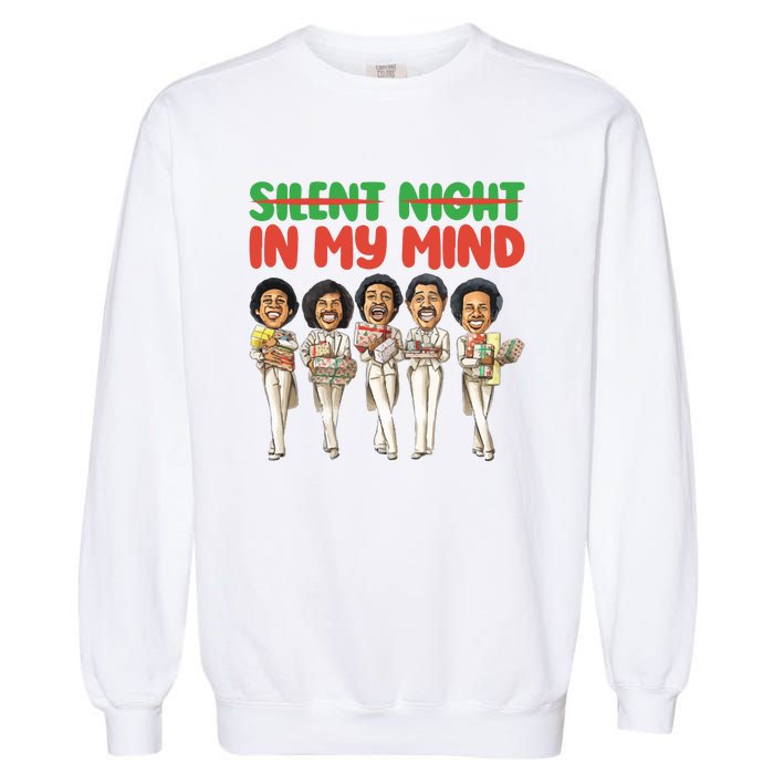 Silent Night In My Mind Black African American Christmas Garment-Dyed Sweatshirt