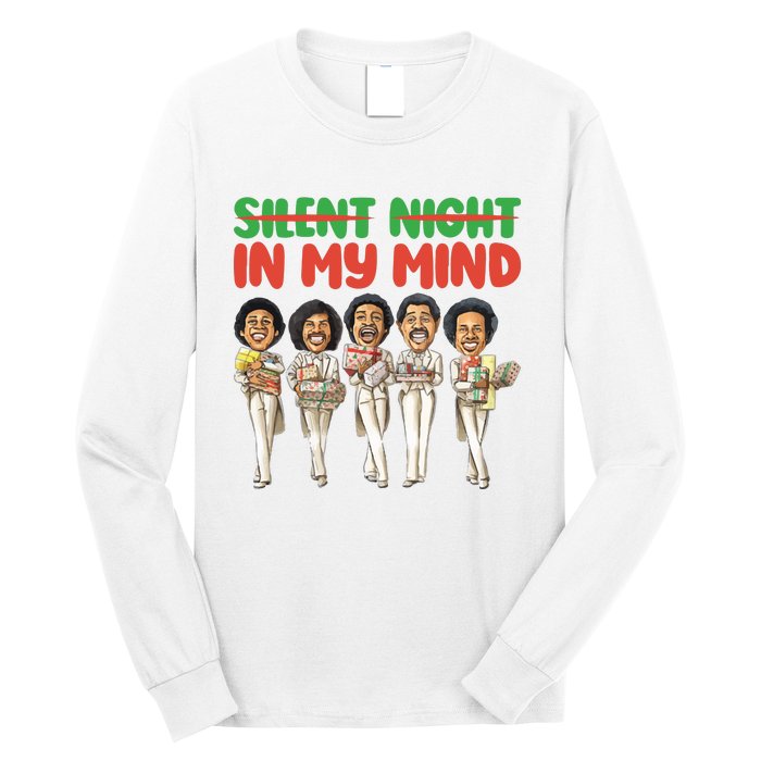 Silent Night In My Mind Black African American Christmas Long Sleeve Shirt