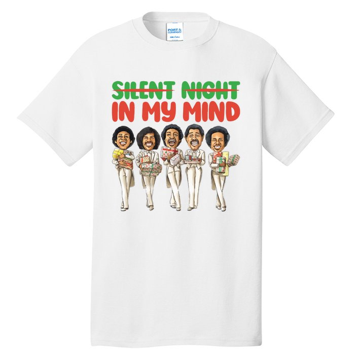 Silent Night In My Mind Black African American Christmas Tall T-Shirt