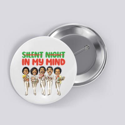 Silent Night In My Mind Black African American Christmas Button