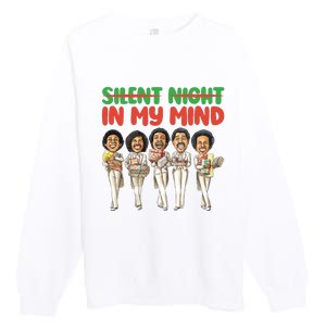 Silent Night In My Mind Black African American Christmas Premium Crewneck Sweatshirt