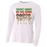 Silent Night In My Mind Black African American Christmas Cooling Performance Long Sleeve Crew