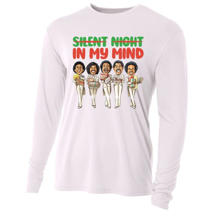 Silent Night In My Mind Black African American Christmas Cooling Performance Long Sleeve Crew