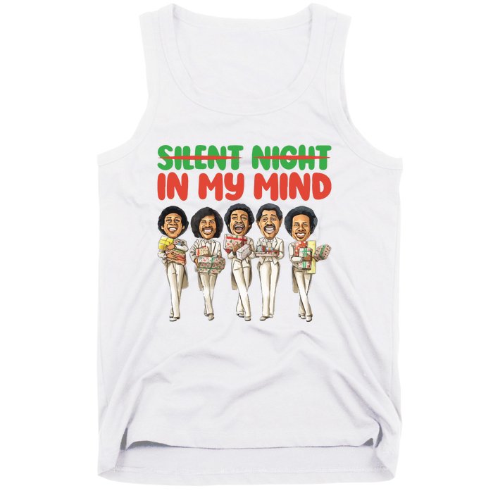 Silent Night In My Mind Black African American Christmas Tank Top