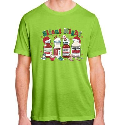 Retro Silent Night ICU Nurse Christmas Intensive Care Unit 1 Adult ChromaSoft Performance T-Shirt