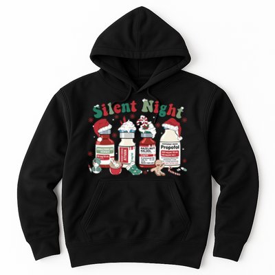 Retro Silent Night ICU Nurse Christmas Intensive Care Unit 1 Hoodie