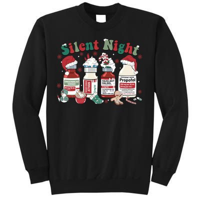 Retro Silent Night ICU Nurse Christmas Intensive Care Unit 1 Sweatshirt