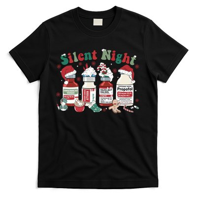 Retro Silent Night ICU Nurse Christmas Intensive Care Unit 1 T-Shirt