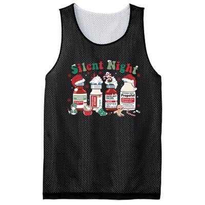 Retro Silent Night ICU Nurse Christmas Intensive Care Unit 1 Mesh Reversible Basketball Jersey Tank