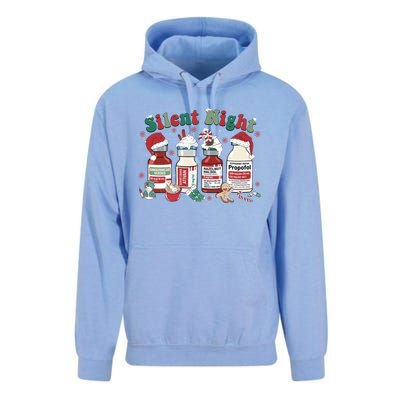 Retro Silent Night ICU Nurse Christmas Intensive Care Unit 1 Unisex Surf Hoodie