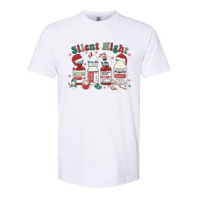 Retro Silent Night ICU Nurse Christmas Intensive Care Unit 1 Softstyle CVC T-Shirt