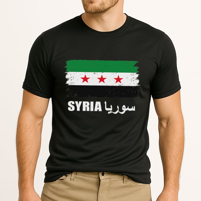 Syria Name In Arabic Syria Flag New Syrian Flag Syria Cooling Performance Crew T-Shirt