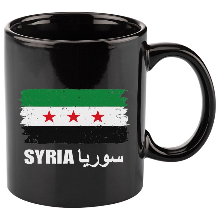 Syria Name In Arabic Syria Flag New Syrian Flag Syria 11oz C Handle Ceramic Mug