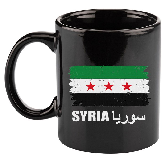 Syria Name In Arabic Syria Flag New Syrian Flag Syria 11oz C Handle Ceramic Mug