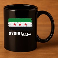 Syria Name In Arabic Syria Flag New Syrian Flag Syria 11oz C Handle Ceramic Mug
