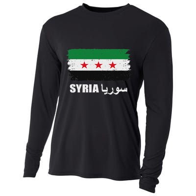 Syria Name In Arabic Syria Flag New Syrian Flag Syria Cooling Performance Long Sleeve Crew