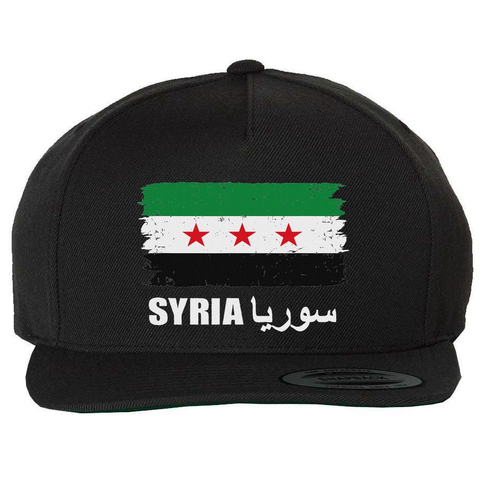 Syria Name In Arabic Syria Flag New Syrian Flag Syria Wool Snapback Cap