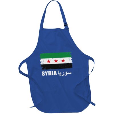 Syria Name In Arabic Syria Flag New Syrian Flag Syria Full-Length Apron With Pockets