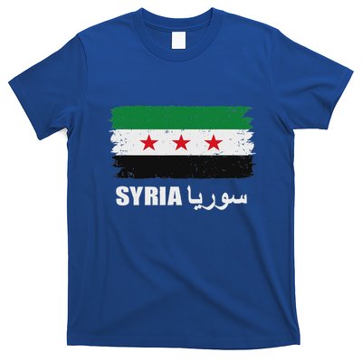 Syria Name In Arabic Syria Flag New Syrian Flag Syria T-Shirt