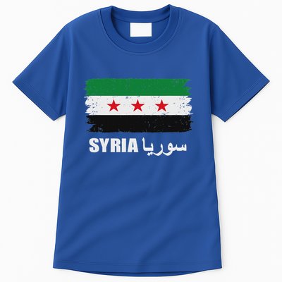 Syria Name In Arabic Syria Flag New Syrian Flag Syria Tall T-Shirt