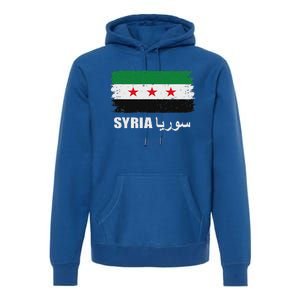 Syria Name In Arabic Syria Flag New Syrian Flag Syria Premium Hoodie