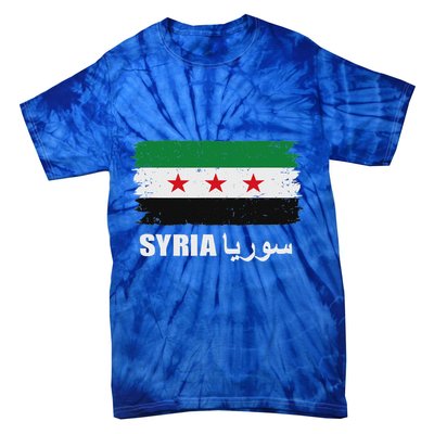 Syria Name In Arabic Syria Flag New Syrian Flag Syria Tie-Dye T-Shirt