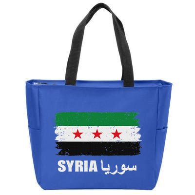 Syria Name In Arabic Syria Flag New Syrian Flag Syria Zip Tote Bag