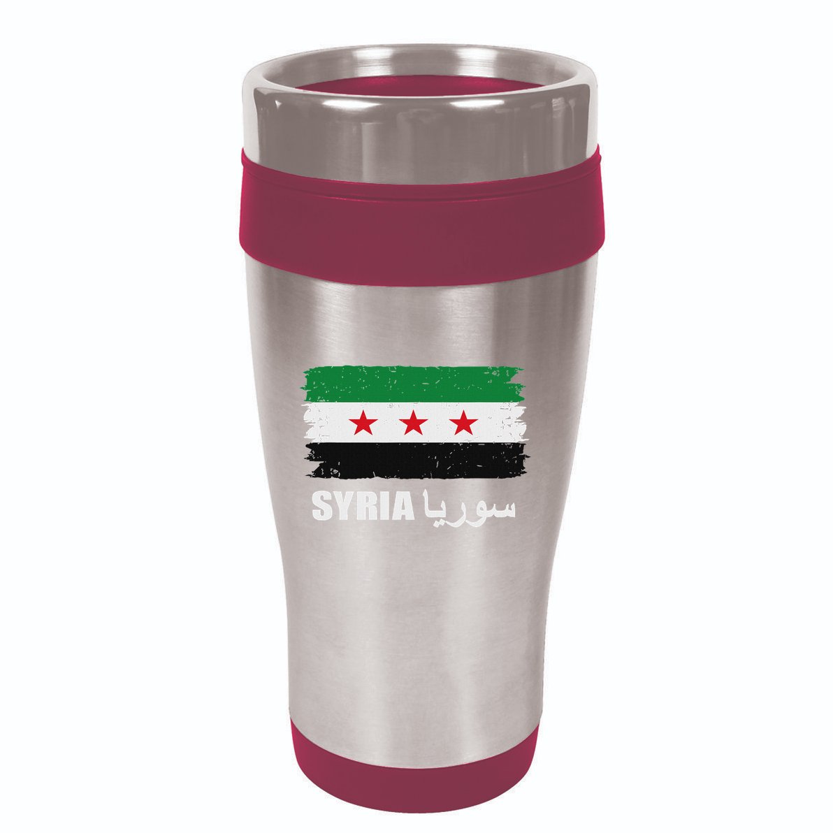 Syria Name In Arabic Syria Flag New Syrian Flag Syria 16oz Travel Tumbler