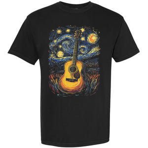 Starry Night Inspired Acoustic Guitar Garment-Dyed Heavyweight T-Shirt