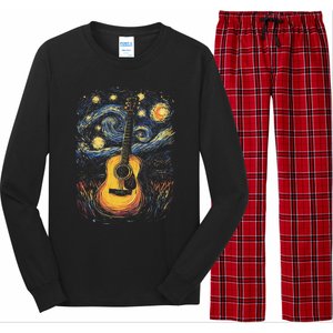 Starry Night Inspired Acoustic Guitar Long Sleeve Pajama Set