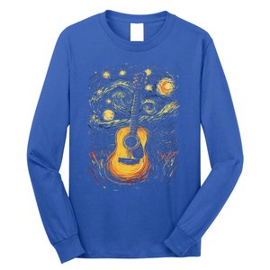 Starry Night Inspired Acoustic Guitar Long Sleeve Shirt