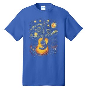 Starry Night Inspired Acoustic Guitar Tall T-Shirt