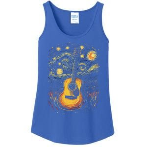 Starry Night Inspired Acoustic Guitar Ladies Essential Tank