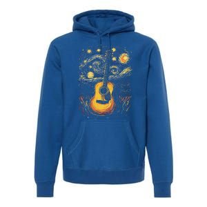 Starry Night Inspired Acoustic Guitar Premium Hoodie