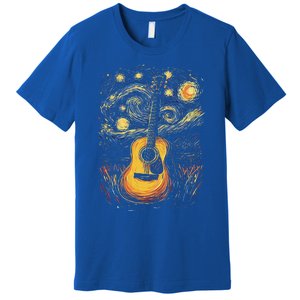 Starry Night Inspired Acoustic Guitar Premium T-Shirt