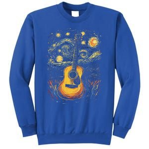 Starry Night Inspired Acoustic Guitar Tall Sweatshirt