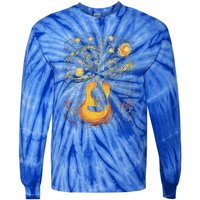 Starry Night Inspired Acoustic Guitar Tie-Dye Long Sleeve Shirt