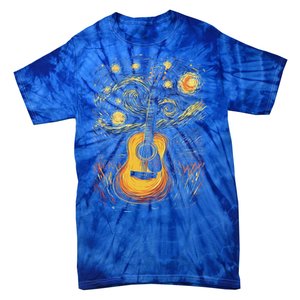 Starry Night Inspired Acoustic Guitar Tie-Dye T-Shirt