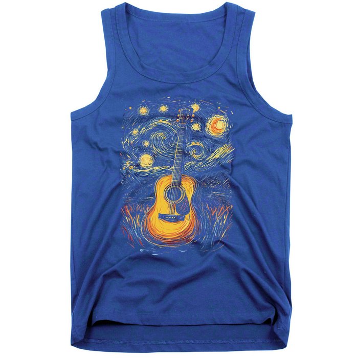 Starry Night Inspired Acoustic Guitar Tank Top