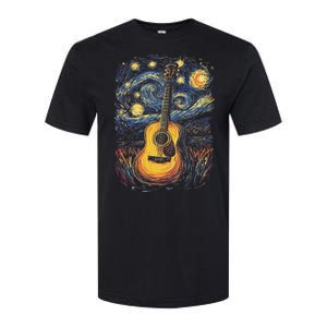 Starry Night Inspired Acoustic Guitar Softstyle CVC T-Shirt